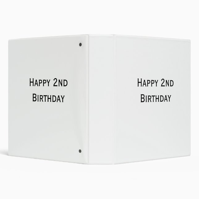 custom add your text happy birthday 2nd simple  binder (Background)
