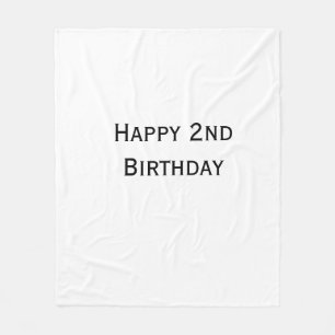 custom add your text happy birthday 2nd simple  fleece blanket
