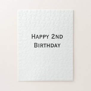 custom add your text happy birthday 2nd simple jigsaw puzzle