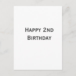 custom add your text happy birthday 2nd simple  postcard