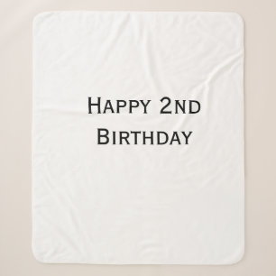 custom add your text happy birthday 2nd simple  sherpa blanket