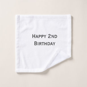 custom add your text happy birthday 2nd simple  wash cloth