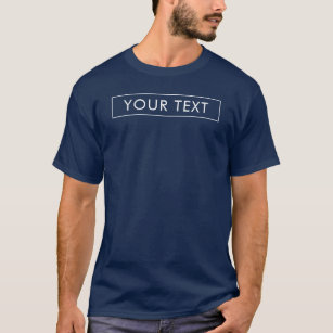 Custom Add Your Text Here Mens Navy Blue T-Shirt