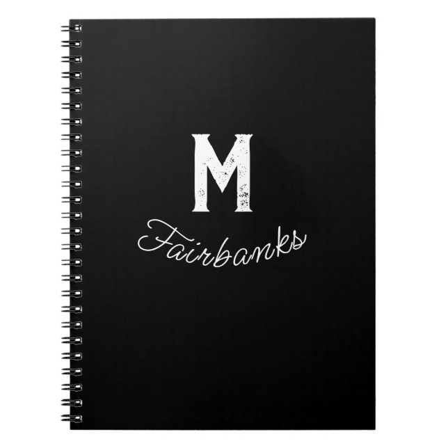 Custom Add Your Text Here Template Black Notebook (Front)