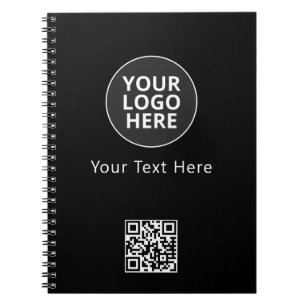 Custom Add Your Text Here Template Black Notebook