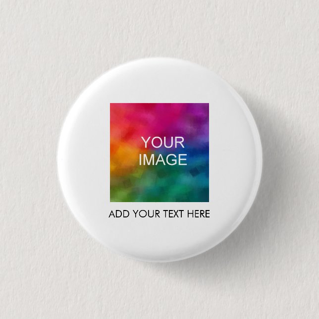 Custom Add Your Text Image Photo Business Logo 1 Inch Round Button (Front)