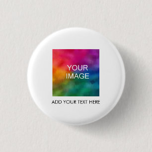 Custom Add Your Text Image Photo Business Logo 1 Inch Round Button