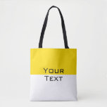 Custom Add Your Text Yellow White Shoulder Tote Bag<br><div class="desc">Elegant Modern Template Shopping Yellow White Add Your Text Shoulder Tote Bag.</div>
