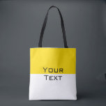 Custom Add Your Text Yellow White Shoulder Tote Bag<br><div class="desc">Elegant Modern Template Shopping Yellow White Add Your Text Shoulder Tote Bag.</div>