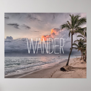 Custom add your travel photo personalized wander poster