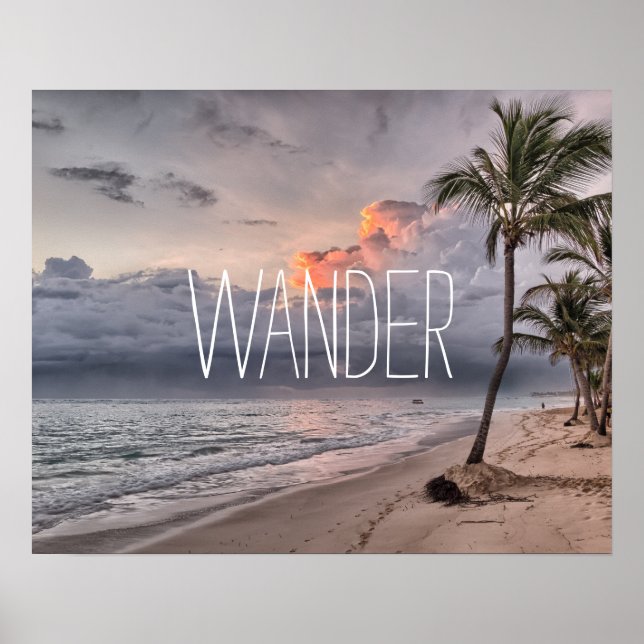 Custom add your travel photo personalized wander   poster (Front)