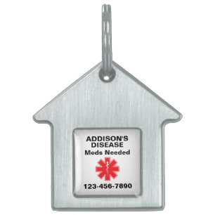 Custom Addisons Disease Alert Dog Cat Pet ID Tag