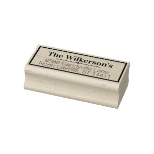 Custom Address and Name with Frame Rubber Stamp