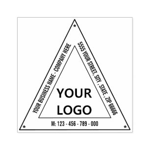 Custom Address Logo Name Stamp - Triangle Design