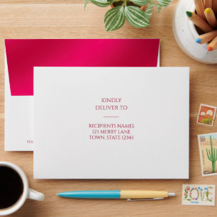Custom Address Modern Elegant Red Ruby Gradient Envelope