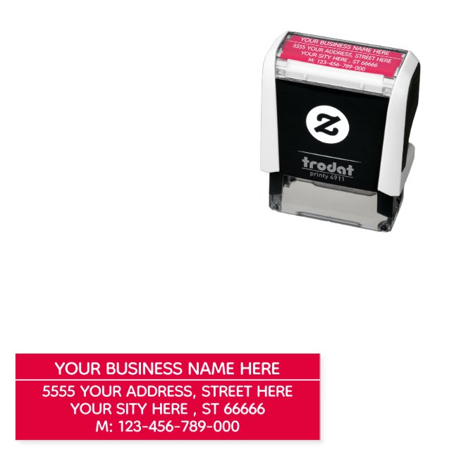 Custom Address Name Phone Colours Self-inking Stam Self-inking Stamp (In Situ)