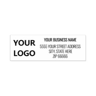 Custom Address Name Self-inking Stamp with Logo