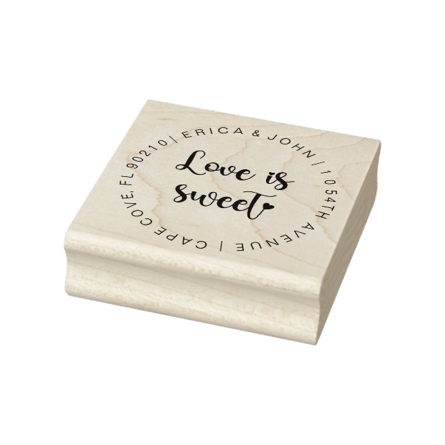 Custom address rubber stamp, Love is sweet Rubber Stamp (Stamp)