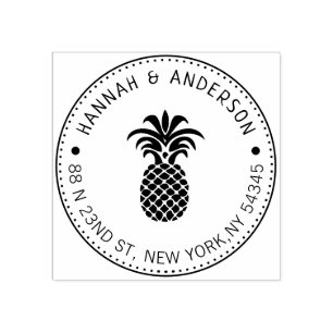 Custom Address Stamp, Pineapple Rubber Stamp