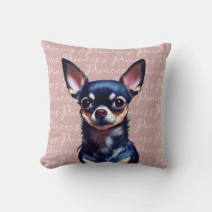 Custom Adorable Chihuahua Pink  Throw Pillow