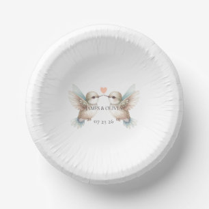 Custom Adorable Wedding Paper Bowl Paper Plate