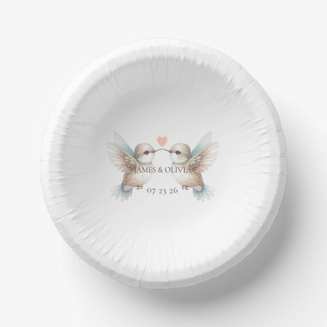 Custom Adorable Wedding Paper Bowl Plate (Front)