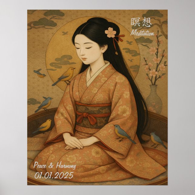 Custom Aesthetic Zen Meditation Mindful Gallery Poster (Front)
