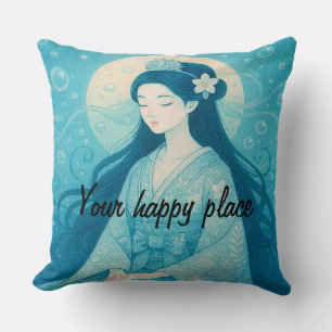 Custom Aesthetic Zen Meditation Mindful Minimalist Throw Pillow
