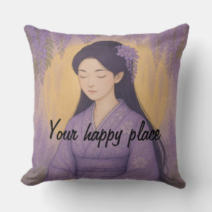 Custom Aesthetic Zen Meditation Mindful Minimalist Throw Pillow