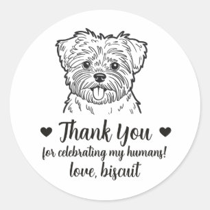 Custom Affenpinscher Dog Wedding Favour Stickers