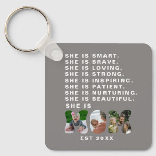 Custom Affirmation New Mom photo Gift Keychain