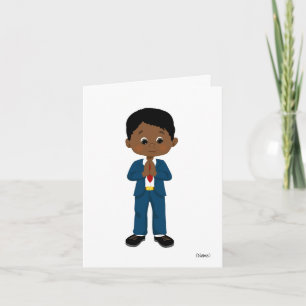 Custom African-American Boy Holy Communion Card