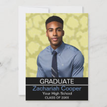 Custom African American Male Photo Graduation