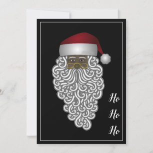 Custom African American Santa Claus Christmas Holiday Card