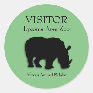Custom  African Rhinoceros Green  Stickers