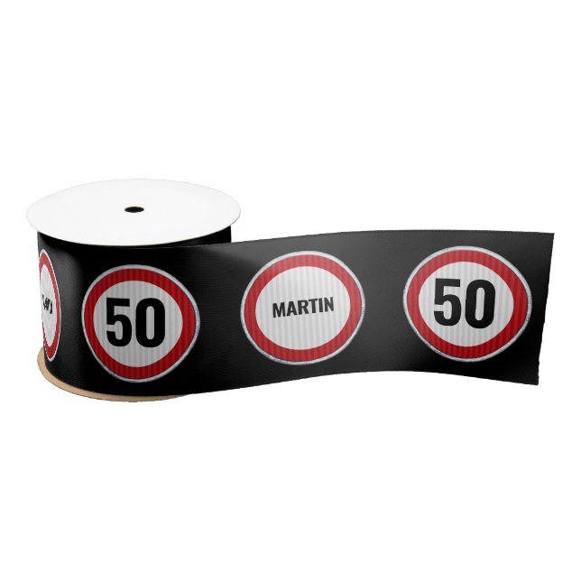 Custom AGE and NAME birthday signs Satin Ribbon (Spool)