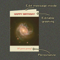 Custom age and text spiral galaxy birthday