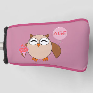 Custom Age Birthday Owl Golf Putter Cover