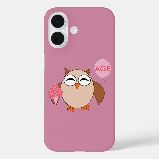 Custom Age Birthday Owl iPhone Case (Back)