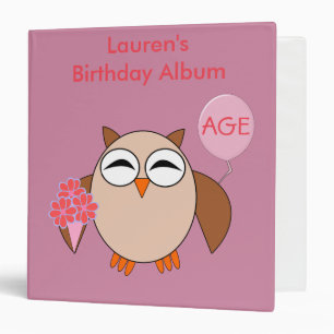 Custom Age Birthday Owl Photograph Album Binder