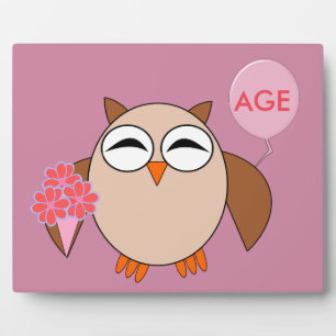 Custom Age Birthday Owl Plaque