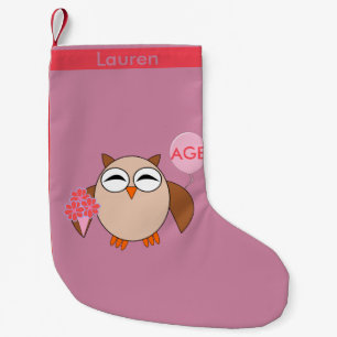 Custom Age Birthday Owl Stocking