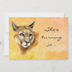 Custom Age Birthday Party Invite Cougar Humor