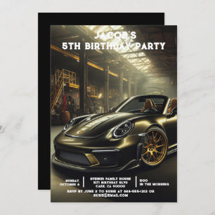 Custom Age Cars Boys Birthday Party Invitations