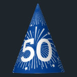 Custom age coloured Birthday party paper cone hats<br><div class="desc">Custom age fun Happy Birthday celebration paper party cone hats for adults and children. Personalized printable party hats with elastic string. Awesome party supplies with your own age number, name, monogram or funny quote. Custom solid colour background ie. blue. Cute accessories for surprising gags and pranks. Suitable for men women...</div>