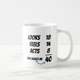 Custom Age Equation Funny Personalized Birthday  Coffee Mug