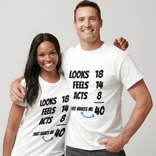 Custom Age Equation Funny Personalized Birthday  T-Shirt