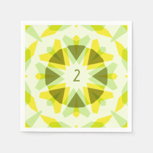 Custom Age Fun Bright Yellow Green Birthday Star Napkin