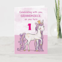 Custom Age Grandniece Birthday Pink Horse