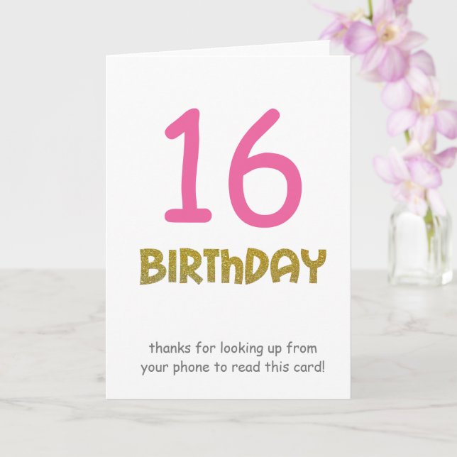 custom age happy birthday teenager funny phone card (Orchid)